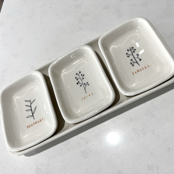 Rare Rae Dunn Artisan Collection Herb Dish Set - Picture 4 of 7